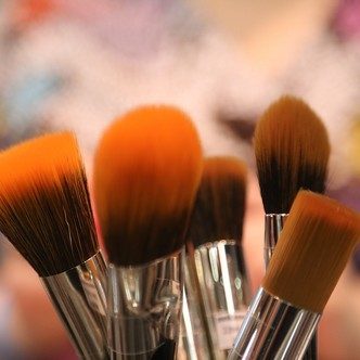 A set of make-up brushes
