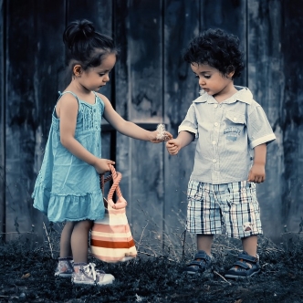 Two children playing